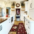 thumbnail image 2 of Buffalo Plaid Snow Santa Christmas Kitchen Rug Set of 2, Non-Slip Washable Kitchen Floor Mats for Winter Home Kitchen Christmas Decor, Red and Black Plaid 17x30+17x47inch, 2 of 6