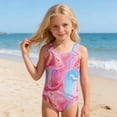 thumbnail image 2 of Shadoumai One Piece Swimsuit for Girls 12-14 Front Criss Cross Tankini Sets Quick Drying Cute Floral Print Bathing Suits for Girls Adjustable Straps Modest Swimwear, 2 of 6