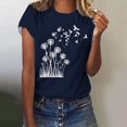 thumbnail image 2 of T Shirts For Women Womens Tops Dandelion Printed Shirt Short Sleeve Round Neck T Shirt Fashion Top Lightweight Soft Casual Summer Outfit Clothes, 2 of 4