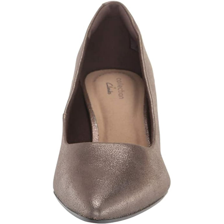 Clarks 26150767W Women s Linvale Jerica Metallic Leather Pump WIDE 7.5 Wide US Women Walmart