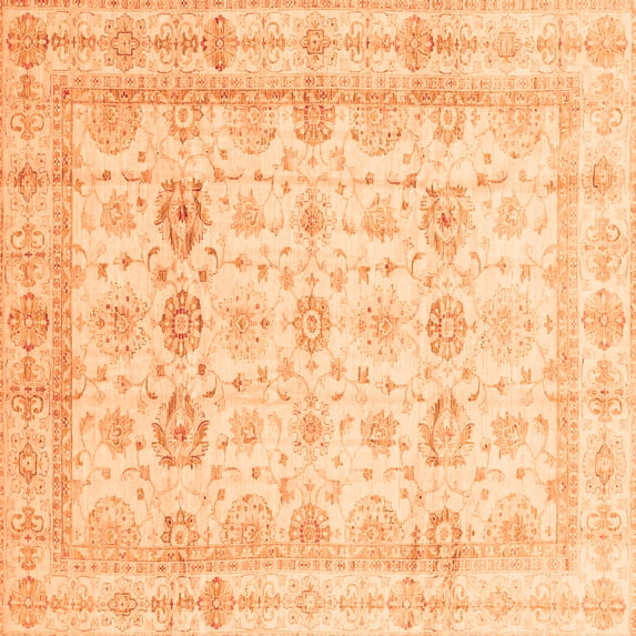 Ahgly Company Indoor Square Oriental Orange Traditional Area Rugs, 8' Square