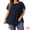 Navy Blue, variant on DARING DIVA Women's Plus Chiffon Ruffle Double-Layered Top 1X Pink