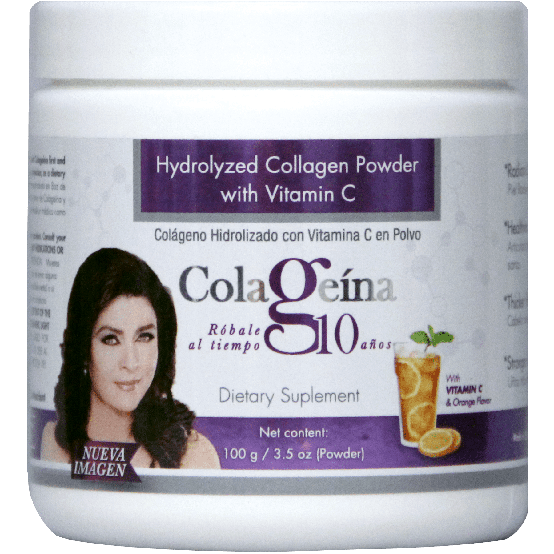 Colageina 10 100Gr, Hydrolyzed Collagen Powder Vitamin C, Water-Soluble