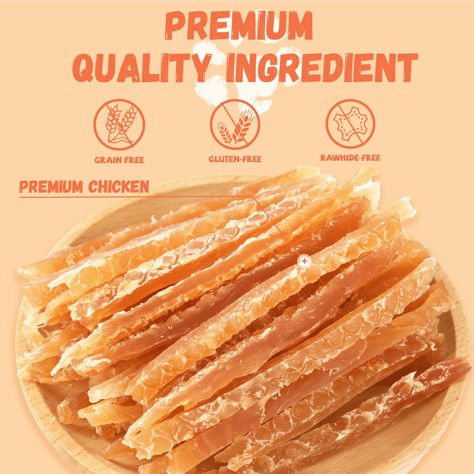 (2 pack) Pawmate Chicken Jerky Dog Treats, High Quality Premium Jerky Snacks for Small Medium Large Dog, 11 oz