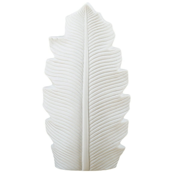 WHAMVOX Modern Style Ceramic Vase Plant Decor Vase Leaf Shape Vase 24X13CM White