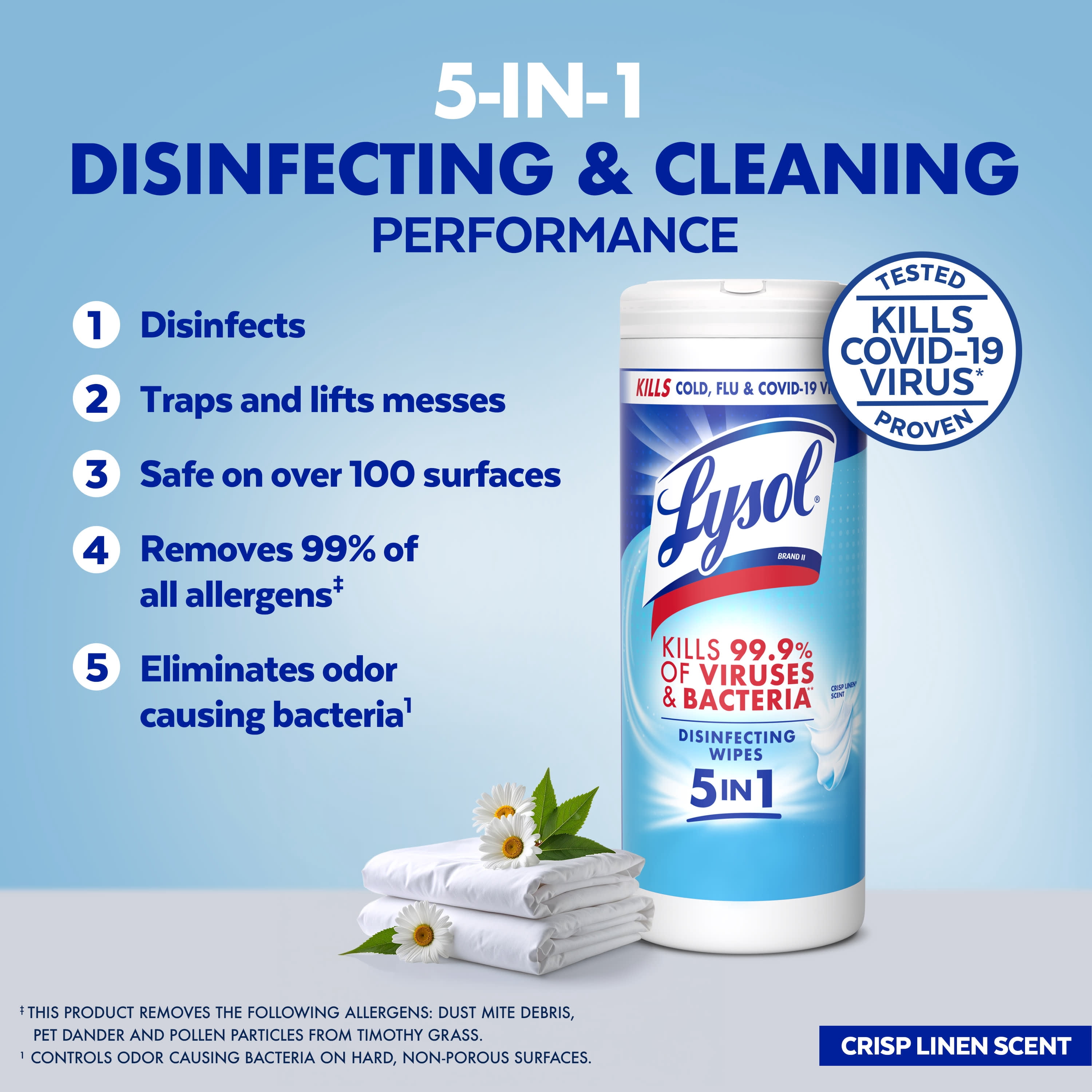 (2 pack) Lysol Disinfecting Wipes, All Purpose Cleaner, Multi Surface Antibacterial Cleaning Wipes, Cleaning Supplies, Lemon + Mango & Hibiscus + Crisp Linen Scent, 35 Count Each (Pack of 3)