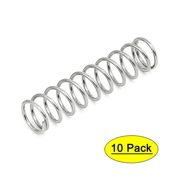 Unique Bargains 0.024"x 0.24"x 1" 304 Stainless Steel Compression Hardware Springs Silver Tone 10pcs