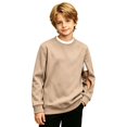 thumbnail image 2 of Sweatshirts for Boys Solid Color Zip Sleeve Crewneck Pullover Top Pocket Casual Boys Sweatshirts Size 3-4Y, 2 of 4