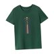 thumbnail image 5 of Camiseta para mujer de verano simple y ligera con cuello redondo para viajes de compras navideñas Verde, 5 of 7
