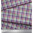 thumbnail image 3 of Soimoi Purple Cotton Voile Fabric Window Pane Check Print Fabric by Yard 56 Inch Wide, 3 of 3