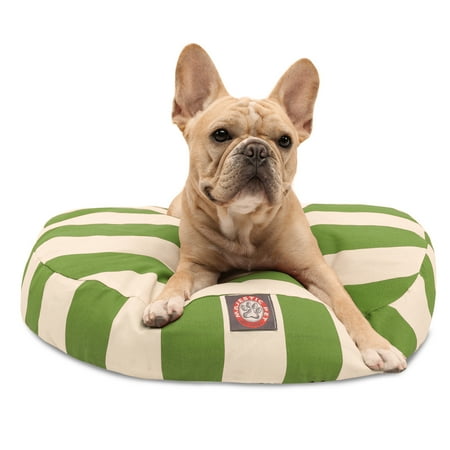 UPC: 0788995506201 | Majestic Pet | Vertical Stripe Round Pet Bed For Dogs  Removable Cover  Sage  Small