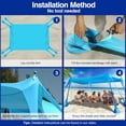 thumbnail image 6 of Rhino Valley Beach Tent Sun Shelter, Beach Canopy Tent Sun Shade UPF50+ Protection with 8 Sandbags 4 Stability Poles, Outdoor Beach Shade Canopy for Beach, Camping, Fishing, 10 * 13FT, Sky Blue, 6 of 9