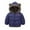 Dark blue, variant on Little Boys Girls Down Jacket Winter Lamb Fleece Snowsuit Coat Hood Thick Warm Outerwear For 2-7 Years