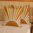 thumbnail image 2 of Summer Outdoor Pillow Covers 18x18 Inch 2 Pcs Mustard Yellow Orange Sunshine Decor Throw Pillows Boho Abstract Sun Farmhouse Holiday Decoration Pillowcase Linen Cushion Cover for Couch Sofa Bed, 2 of 6