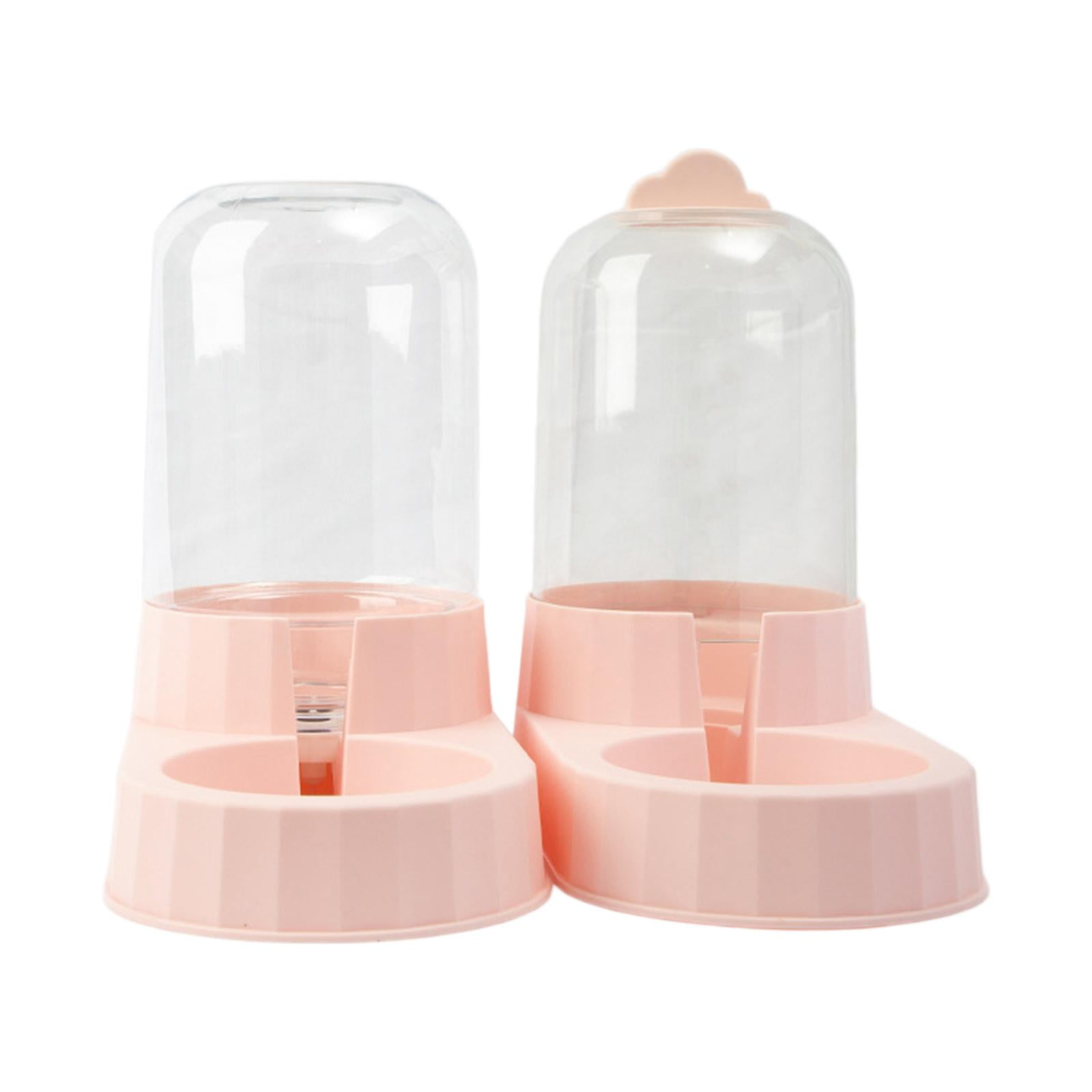 Automatic Pet Feeder Cats Feeder Container, Feeding Station Detachable Food Dispenser, Pet Bowl for Kitten, Kitty Animals Dogs Cats Household pink
