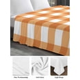 thumbnail image 6 of Orange Plaid Full Size Flat Sheet, Wrinkleproof & Fadeproof Cooling Flat Bed Sheet Only, Gradient Geometric Buffalo White Checkered Breathable Soft Bedding Top Sheets 81 x 96 Inches, 6 of 8