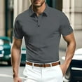 thumbnail image 4 of EWASWON Men's Short Sleeve Polo Shirts, Breathable Cotton Casual Summer T-Shirts, Wrinkle-Resistant & Multipack Options,Gray,Size S, 4 of 4
