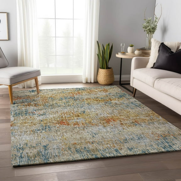 Addison Rugs Mayfield Washable Transitional Soft Abstract Gilded Rectangle Rug, 9' x 12'