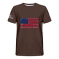 thumbnail image 3 of WXLWZYWL Plus Size American Flags Athletic T-Shirt for Men Clearance Short Sleeve Crew Neck Graphic Tee Comfortable Top Breathable Running Sports Cotton T-Shirts in Regular Brown S, 3 of 3