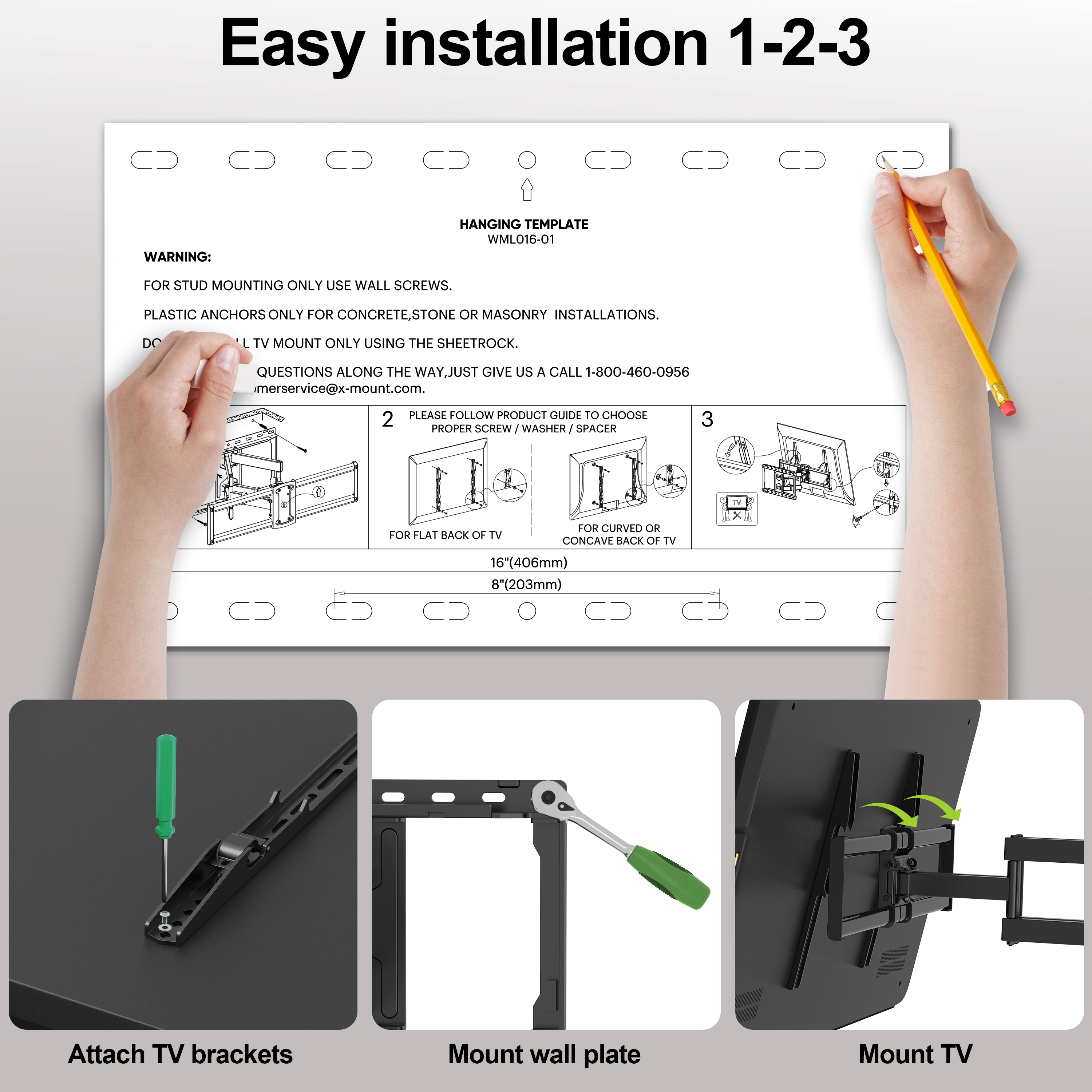 USX Mount Full Motion TV Wall Mount, 47-92 inch, Up to 132lbs photo 4