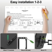 USX MOUNT Full Motion TV Wall Mount for 47-92 inch TVs Swivels Tilts Extension Rotation Holds up to 132lbs Max VESA 600x400mm, Fit 16 Wood Stud