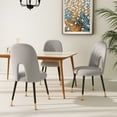 thumbnail image 2 of MEXIYA Leona Modern Velvet Light Grey Dining Chairs Upholstered Performance Velvet Dining Chair with Black Gold Legs, 2 of 6