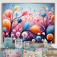 thumbnail image 2 of Designart "Botanical Abstract Wonderland Pink and Blue Delight I" Oversized Abstract Framed Wall Art - Modern Pink Abstract Botanicals Living Room Framed Canvas Art, 2 of 7
