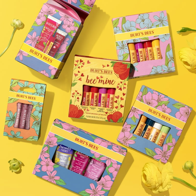 Burt's Bees Bee Mine Lip Balm Gift Set, 4 Personalized Lip Balms