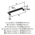 thumbnail image 5 of Amerock Balata 5-1/16 inch (128mm) Center-to-Center Matte Black Cabinet Pull, 5 of 6