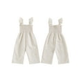 thumbnail image 3 of Loicainy Baby Toddler Girl Plaid Jumpsuit 6 12 18 24 Months 2T 3T 4T Ruffle Sleeveless Smocked Romper Suspender Pants Summer Outfit, 3 of 10