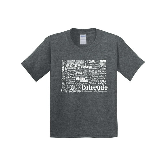 Inktastic Colorado Word Salad State Outline Youth T-Shirt