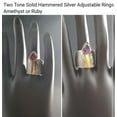 thumbnail image 2 of Adjustable Hammered Ruby & Two-Tone Sterling Silver Ring for Women Gift for Her Gemstone Ring for Her, 2 of 3