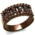 thumbnail image 1 of Alamode 3W1163-10 Femmes IP Bague en Laiton avec AAA Grade CZ en Café Léger - Taille 10, 1 of 1