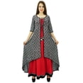 thumbnail image 1 of Phagun Ethnic Women Solid Pattern Anarkali Kurti Top Rayon Tunic Dress Designer, 1 of 5
