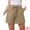 Khaki, variant on DARING DIVA Women's Elastic High Waisted Drawstring Shorts with Pockets Small Beige