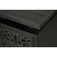 thumbnail image 4 of Floral Carved Solid Wood Desk with 3 Drawers and 1 Cabinet in Black, 4 of 6