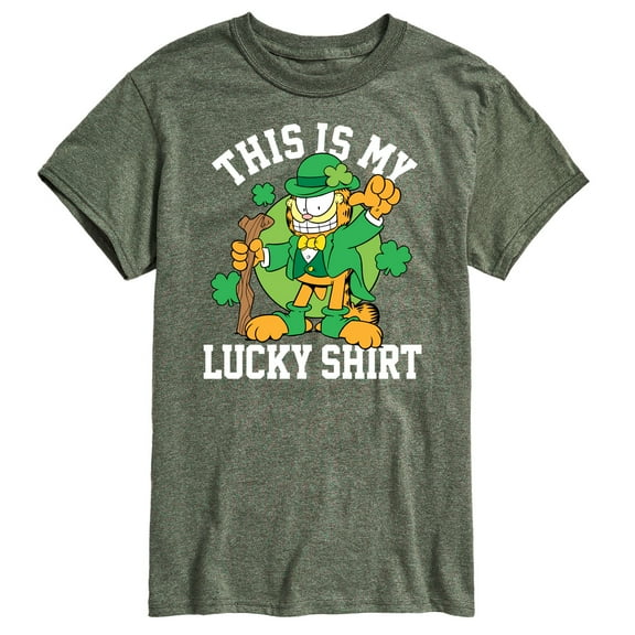 Garfield - This Is My Lucky Shirt Patrick's Day - Men's Short Sleeve Graphic T-Shirt