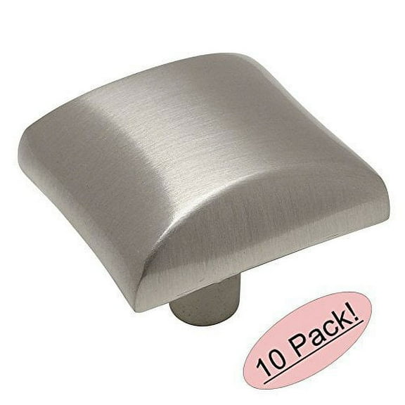 Cosmas 6262SN Satin Nickel Modern Cabinet Hardware Knob - 1-1/16" Inch Square - 10 Pack