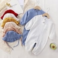 thumbnail image 2 of PEACNNG Newborn Baby Clothes, Set With Hat One Piece Jumpsuit Toddler Bear Suspender Bodysuit Fisherman Hat, 2 of 5