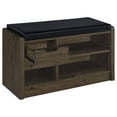 thumbnail image 6 of Cterwk Upholstered Seat Storage Bench with Open Shelf and Drawer, Dark Brown, 6 of 8