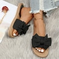 thumbnail image 6 of Summer Slippers for Women Flat Heel Non-Slip Open Toe Slip-on Slides Women Footwear Causal Summer Dressy Beach Shoes Black 6.5, 6 of 8