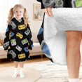 thumbnail image 6 of Game Controller Black Pattern Lamb Fleece Blanket Hoodies for Teens ,Teens Oversize Sherpa Wearable Hooded Blanket Sweatshirt with Super Pockets, 6 of 6