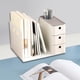 thumbnail image 5 of Caja de almacenamiento de papelería Cestas de almacenamiento Caja de papelería Soporte para libros Soporte para libros Blanco, 5 of 7
