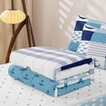 thumbnail image 5 of Erosebridal Nautical Patchwork Anchor Zipper Full Size Comforter Sets with Fitted Sheet and 2 Pillowcases,Striped Whale Cross Zipper Bedding Set For Boys,Reversible,4-Piece, 5 of 7