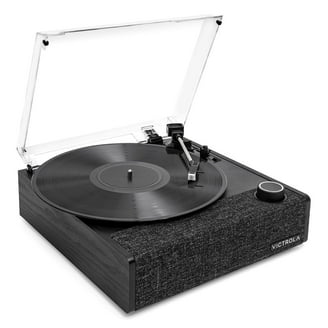 JENSEN JTA-455 Bluetooth 3-Speed Stereo Turntable with Metal Tone