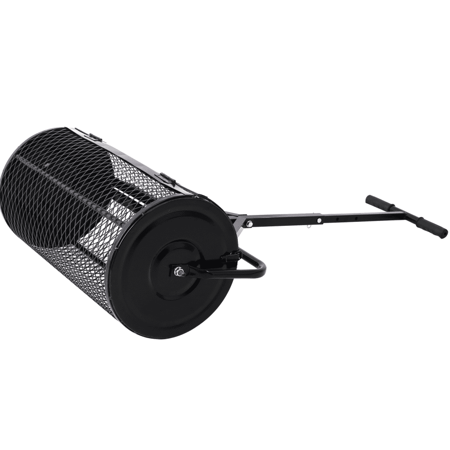 24-Inch Peat Moss Spreader Metal Mesh Compost Roller for Garden Care