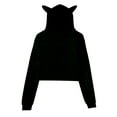thumbnail image 2 of Stray Crop Top Cat Ears Hoodie Women Cat Ear Kids Sweatshirt K-pop Hip-hop Fans Hoodies, 2 of 4