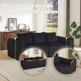 thumbnail image 4 of Lunale 3-Seater Modular Sectional Sofa, 92" Boneless Cloud Couch, No Assembly Required, Modern Corduroy Sofa for Living Room, Black, 4 of 7