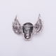 thumbnail image 4 of Broche de calavera con alas de ángel estilo punk vintage, regalo de joyería para Halloween, oro/plata, 4 of 7