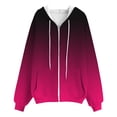 thumbnail image 4 of NinXxx Women's Casual Hoodie with Zipper Pocket Fade Hoodie Top Hot Pink XXXL, 4 of 5